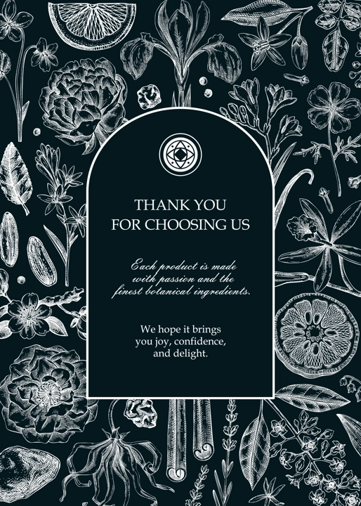 Botanical greeting card template. Vintage perfume and cosmetic frame design on chalkboard. Hand-drawn vector illustration. Aromatic plants and flower sketches. NOT AI generated